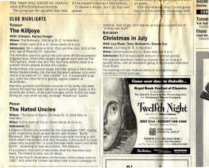 Blurb: Hated Uncles - 1998-July-22 - Hamilton Spectator