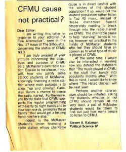 Silhouette 1986-12-04 letter to the editor
