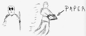 Blindman & Paper Stealer - Drawing by Harvey Dog for "Seventh Seal" video