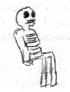 Skeleton. Drawing by Harvey Dog