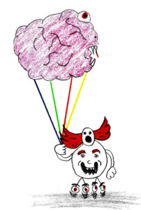 Clown Brain - drawing by Harvey Dog 2022
