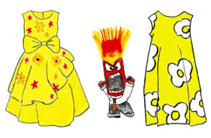 Yellow Dress - drawings by Harvey Dog 2022
