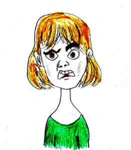 Disgusted Girl - drawing by Harvey Dog 2020