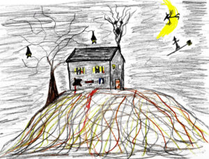 House on the Hill - drawing by Harvey Dog 2021