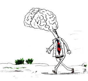 Walking the Brain - drawing by Harvey Dog 2022